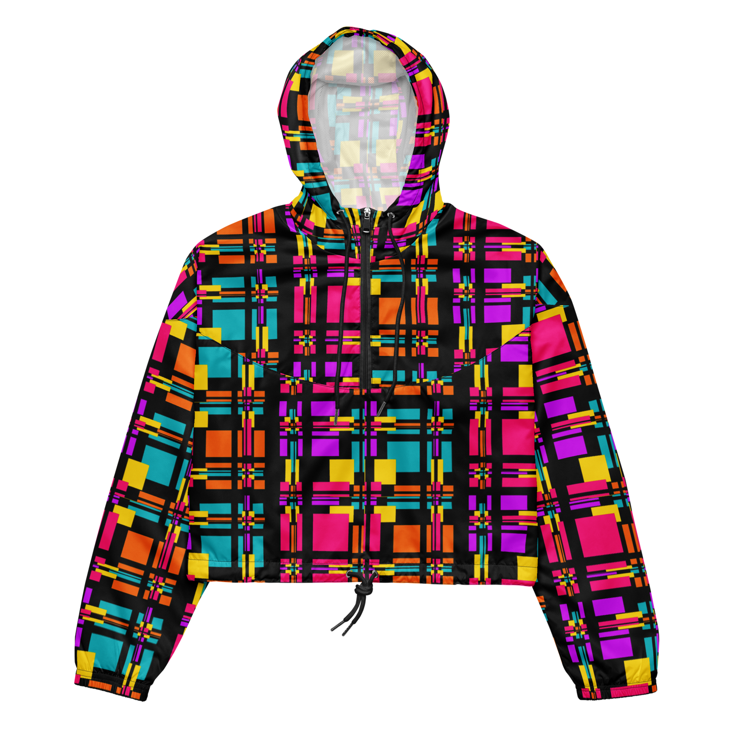 Cropped windbreaker (Rainbow Plaid)