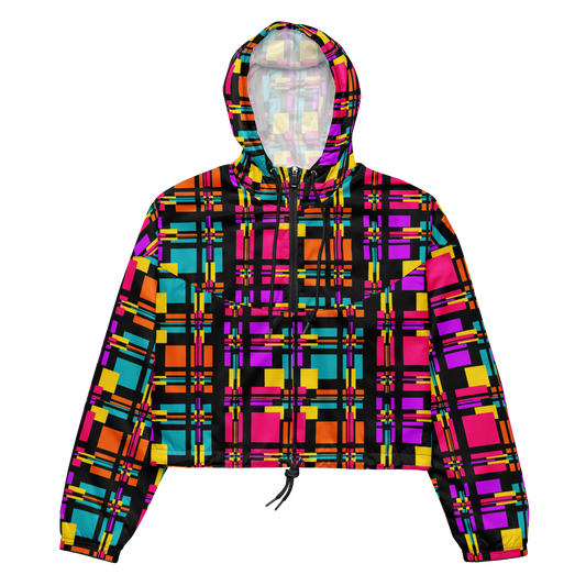 Cropped windbreaker (Rainbow Plaid)