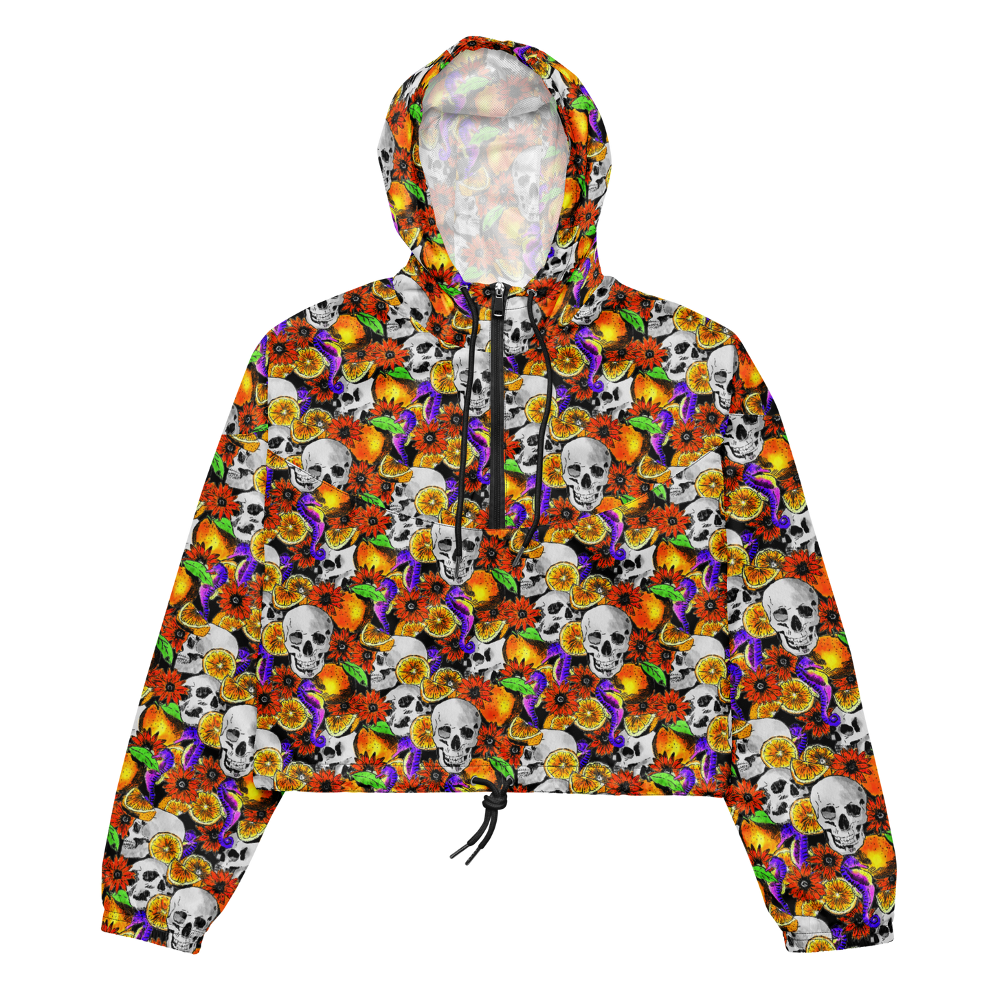 Cropped windbreaker (Skulls & Oranges)