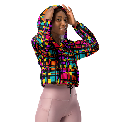 Cropped windbreaker (Rainbow Plaid)