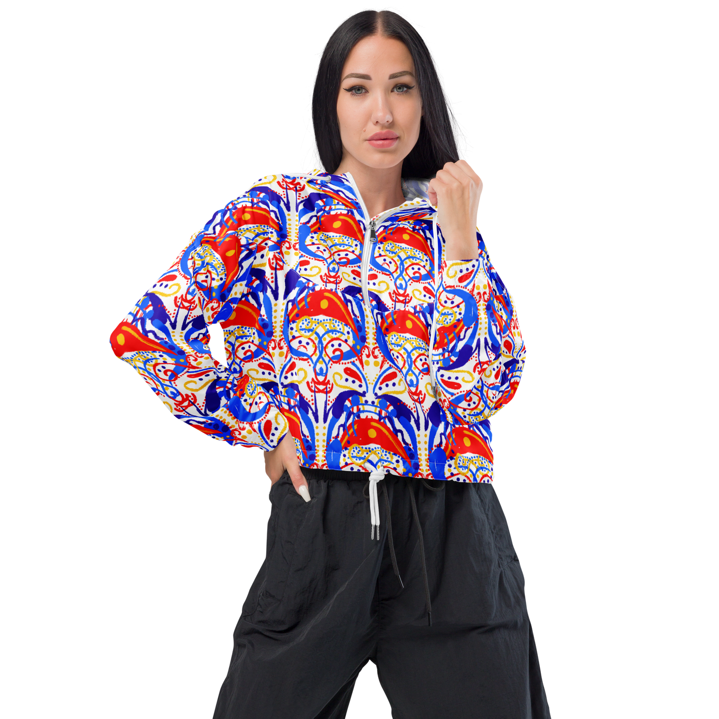 Cropped windbreaker (Talavera-inspired|White)