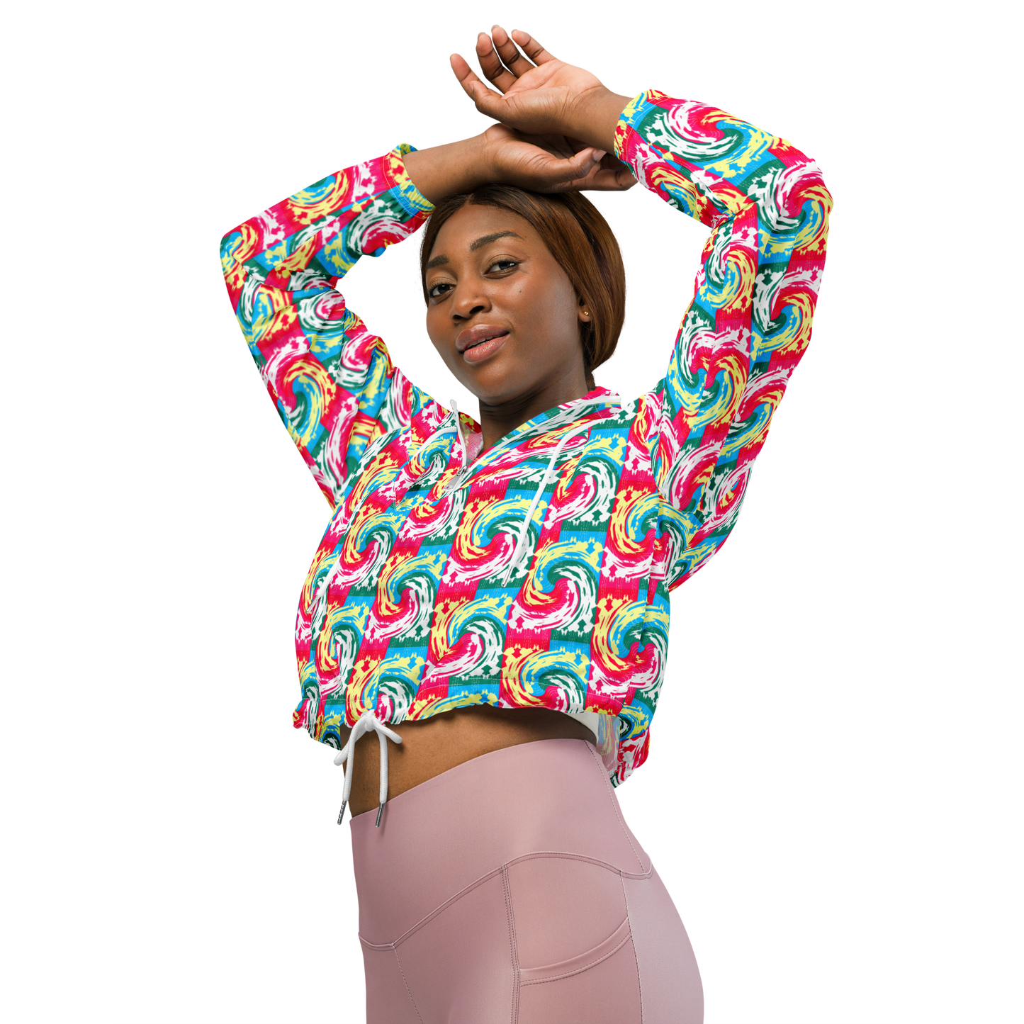 Cropped windbreaker (Pink Waves)