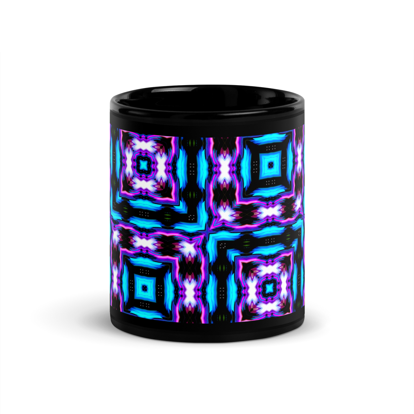 Black Glossy Mug (Neon Purple & Blue)