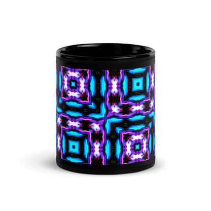 Black Glossy Mug (Neon Purple & Blue)