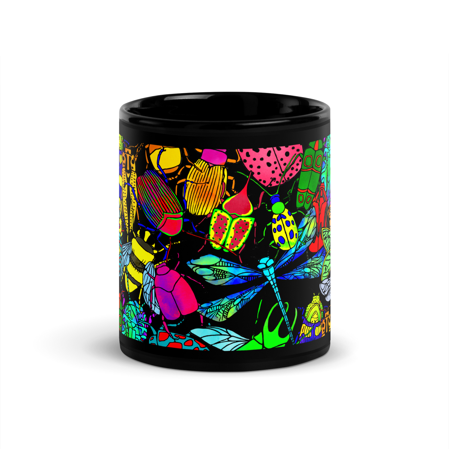 Black Glossy Mug (Big Bugs)