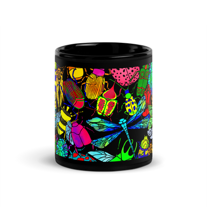 Black Glossy Mug (Big Bugs)