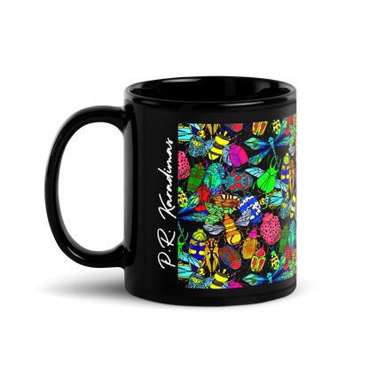 Black Glossy Mug (Small Bugs)