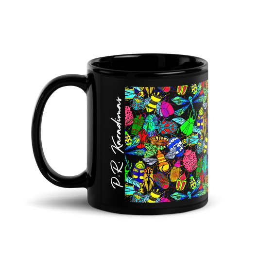 Black Glossy Mug (Small Bugs)