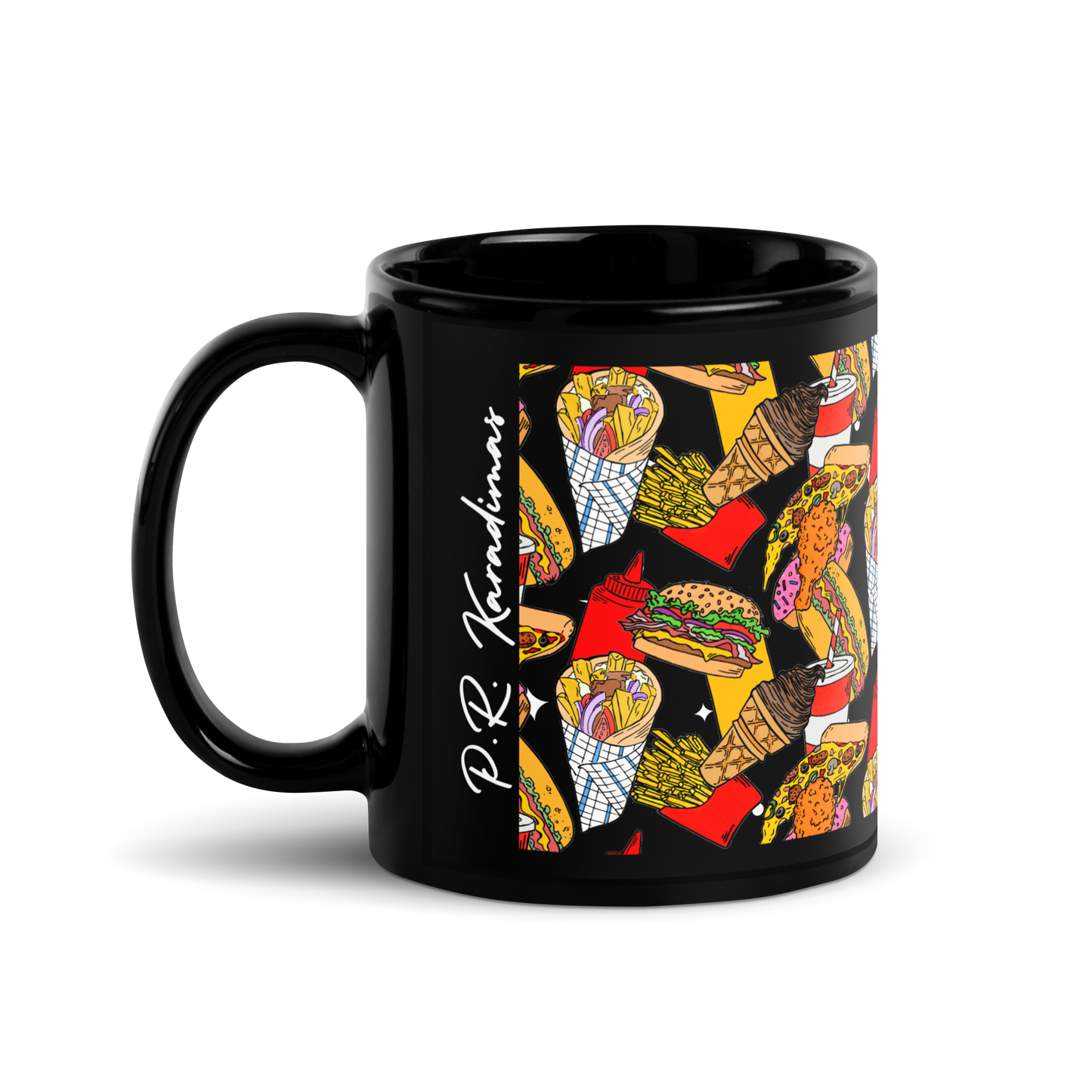 Black Glossy Mug (Fast Food)