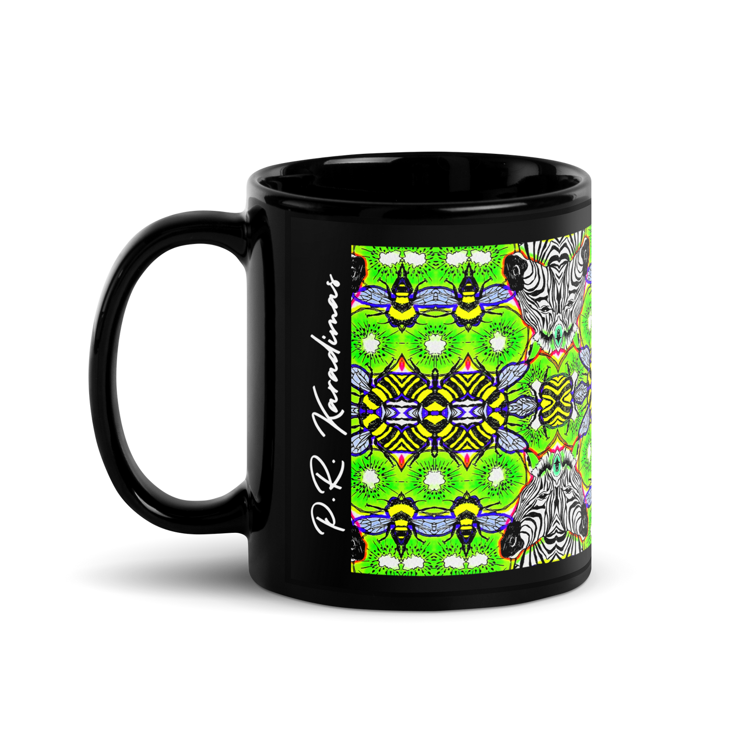 Black Glossy Mug (Zebra)