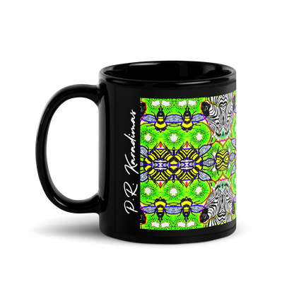 Black Glossy Mug (Zebra)