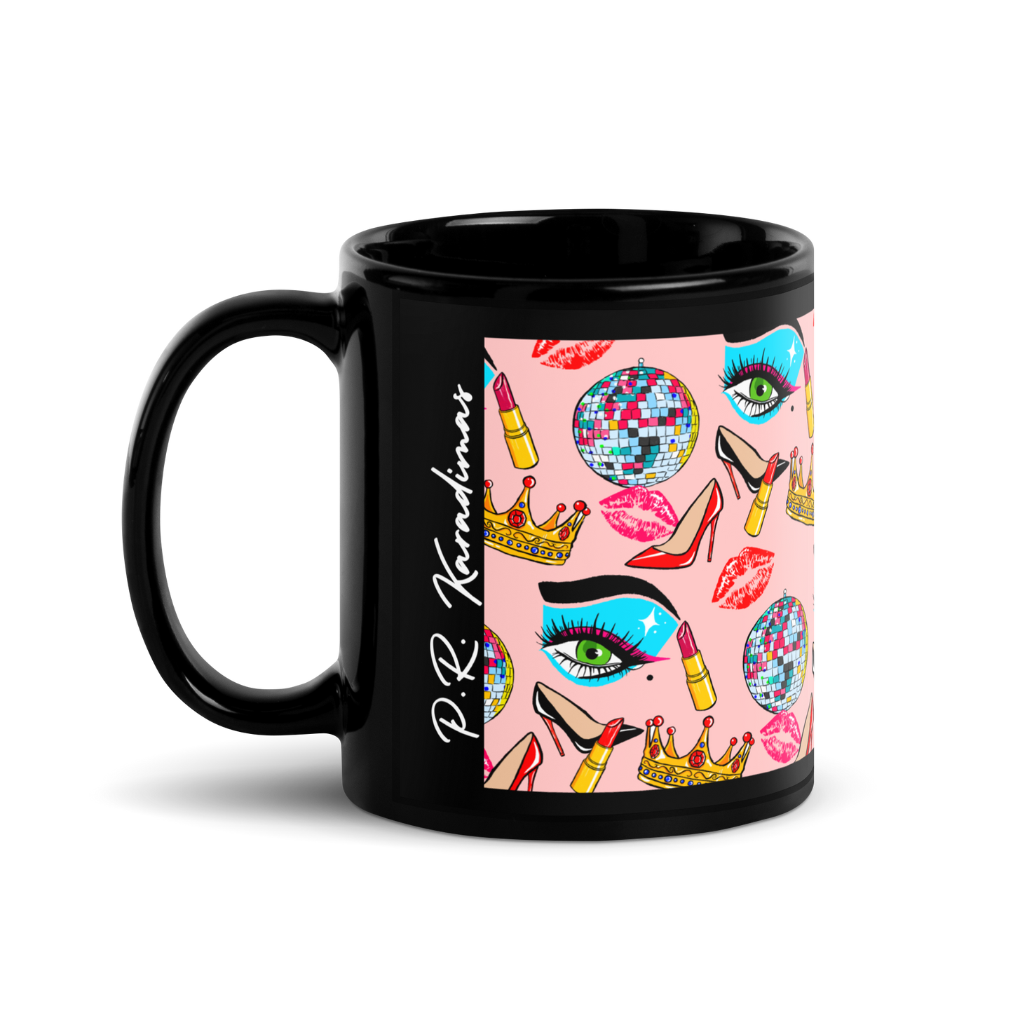 Black Glossy Mug (Drag|Pink)