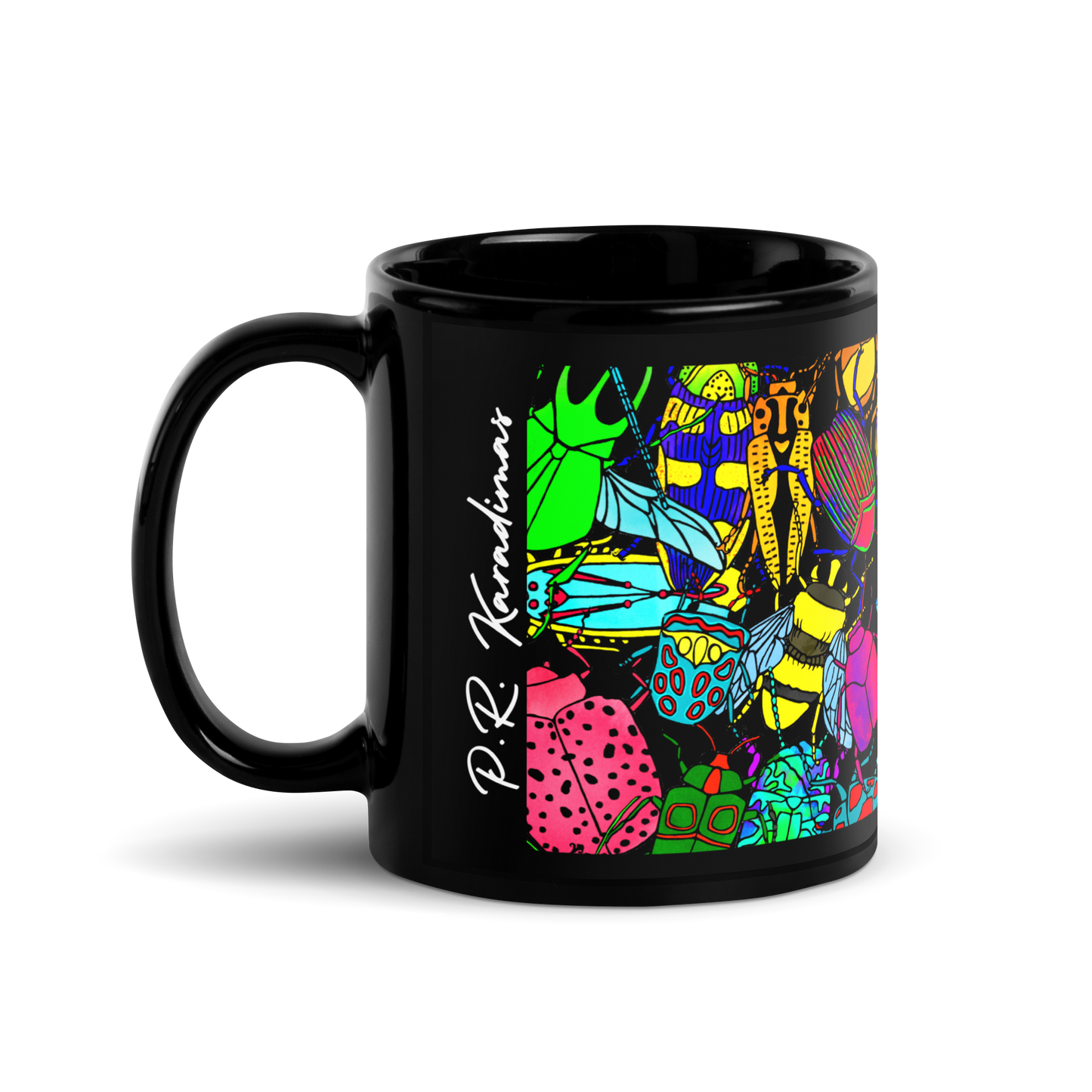 Black Glossy Mug (Big Bugs)