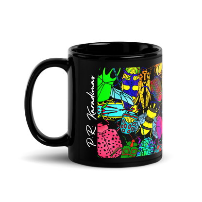 Black Glossy Mug (Big Bugs)