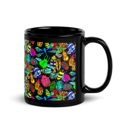 Black Glossy Mug (Small Bugs)