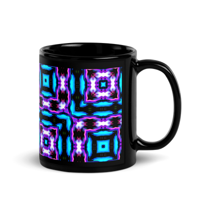 Black Glossy Mug (Neon Purple & Blue)