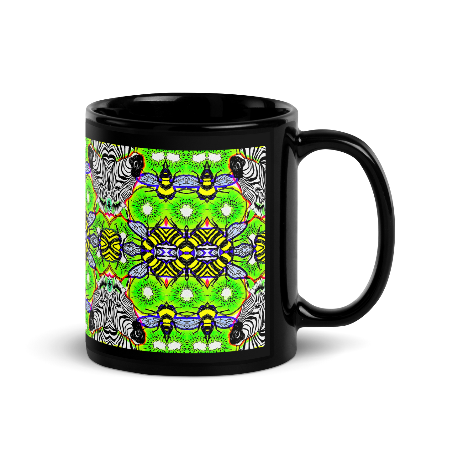 Black Glossy Mug (Zebra)