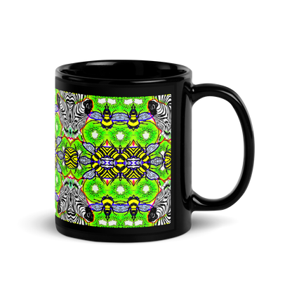 Black Glossy Mug (Zebra)