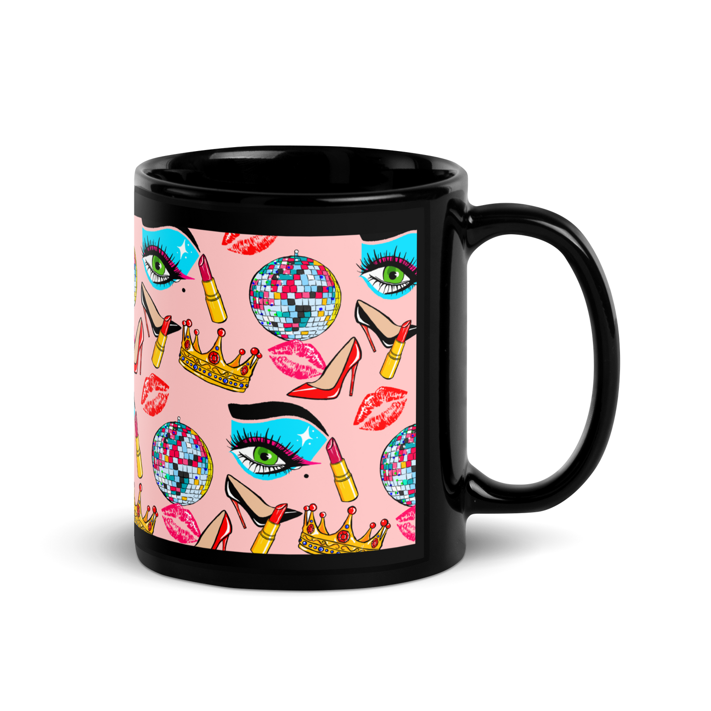 Black Glossy Mug (Drag|Pink)