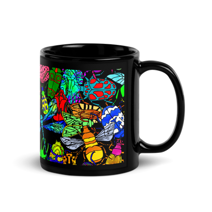 Black Glossy Mug (Big Bugs)