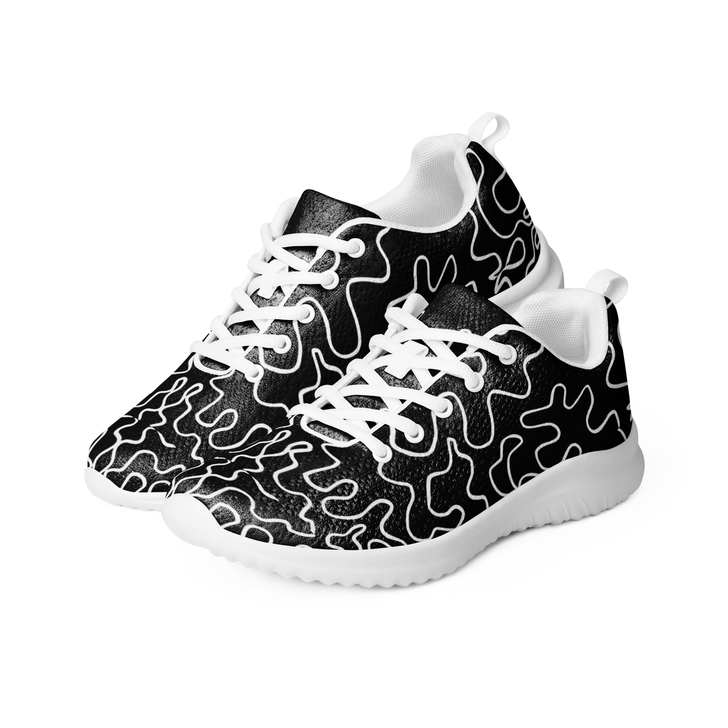 Men’s athletic shoes (Black & White Squiggle)