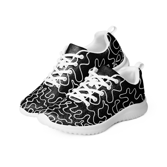 Men’s athletic shoes (Black & White Squiggle)