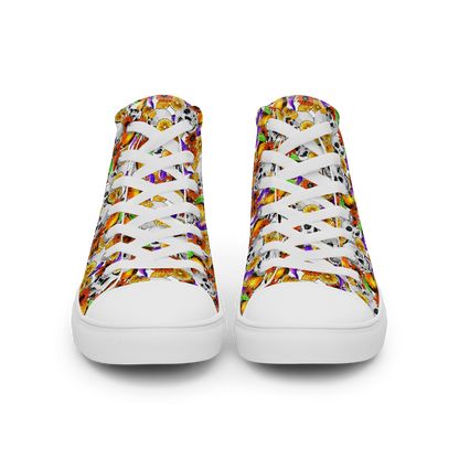 Men’s high top canvas shoes (Skulls & Oranges)