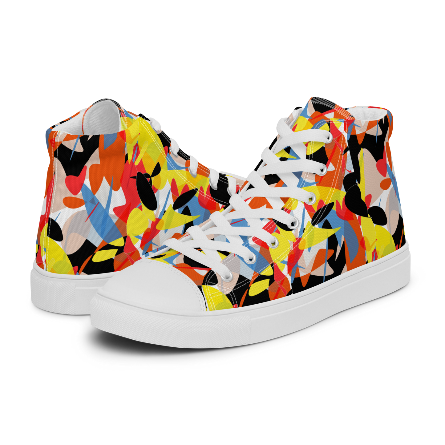 Men’s high top canvas shoes (Abstract Ovals)