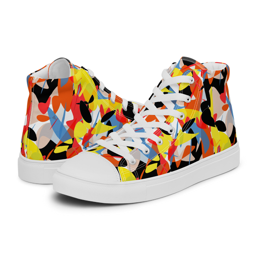 Men’s high top canvas shoes (Abstract Ovals)