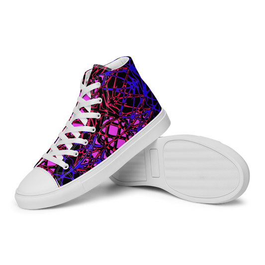 Men’s high top canvas shoes (Neon Latticework)