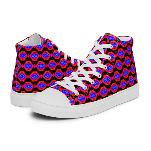 Men’s high top canvas shoes (Neon Honeycomb)