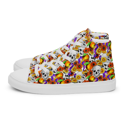 Men’s high top canvas shoes (Skulls & Oranges)