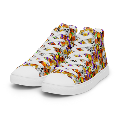 Men’s high top canvas shoes (Skulls & Oranges)