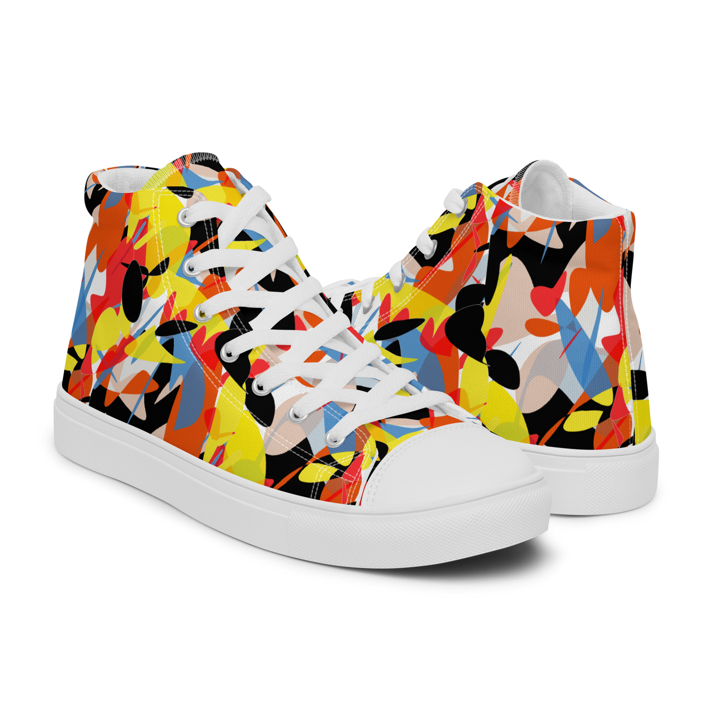 Men’s high top canvas shoes (Abstract Ovals)