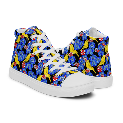 Men’s high top canvas shoes (Canaries & Orchids)