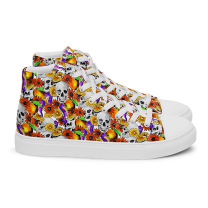 Men’s high top canvas shoes (Skulls & Oranges)