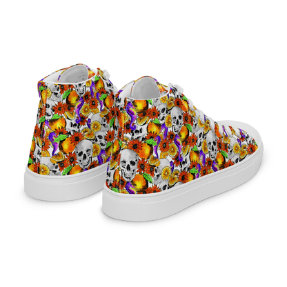 Men’s high top canvas shoes (Skulls & Oranges)