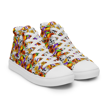 Men’s high top canvas shoes (Skulls & Oranges)