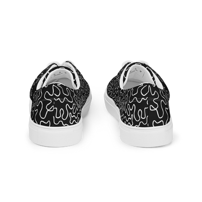 Men’s lace-up canvas shoes (Black & White Squiggle)