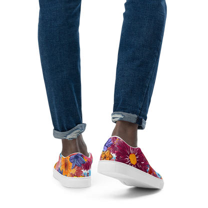 Men’s slip-on canvas shoes (Watercolor Flowers)