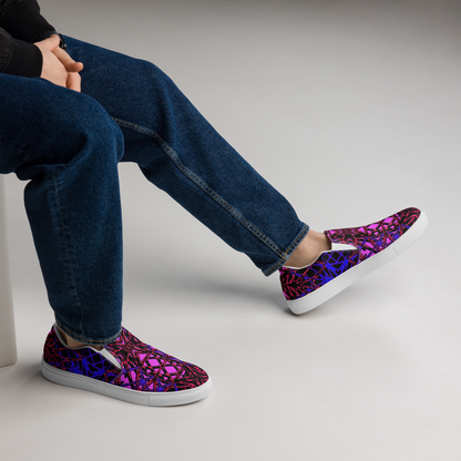 Men’s slip-on canvas shoes (Neon Latticework)