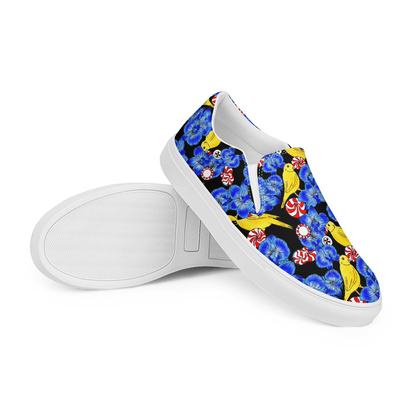 Men’s slip-on canvas shoes (Canaries & Orchids)