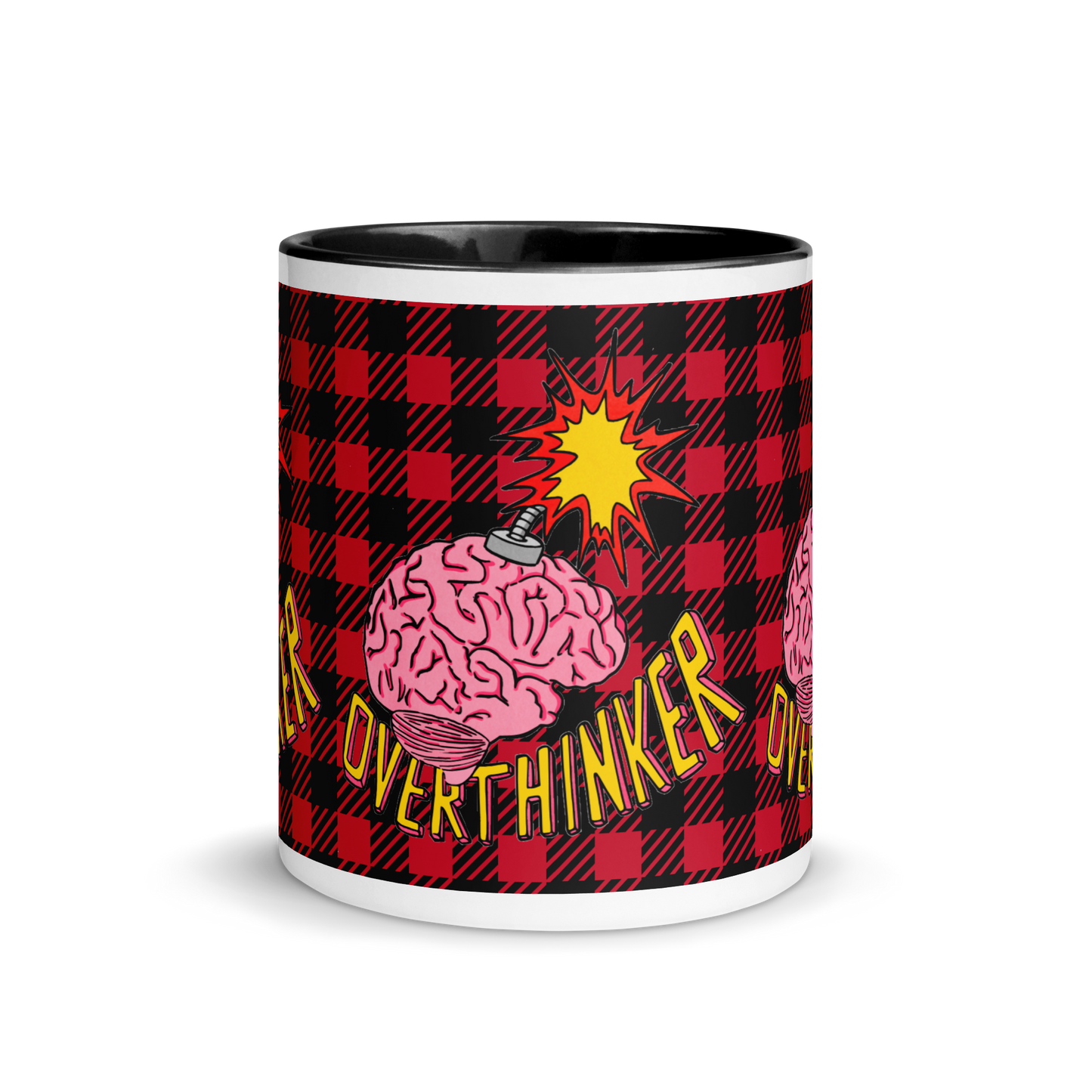 Mug with Color Inside (Overthinker|Plaid)