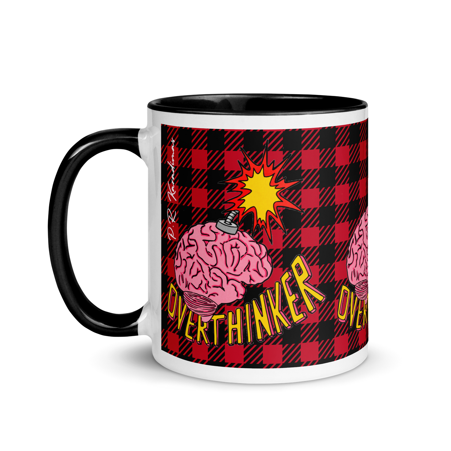 Mug with Color Inside (Overthinker|Plaid)