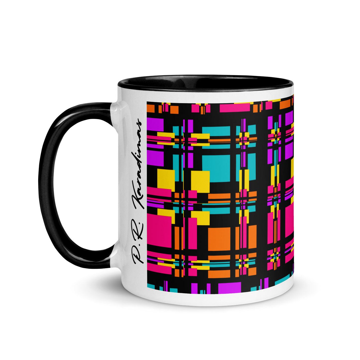 Mug with Color Inside (Rainbow Plaid)