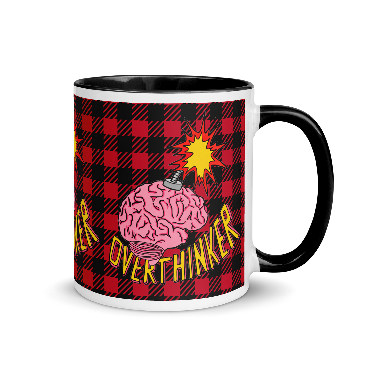 Mug with Color Inside (Overthinker|Plaid)