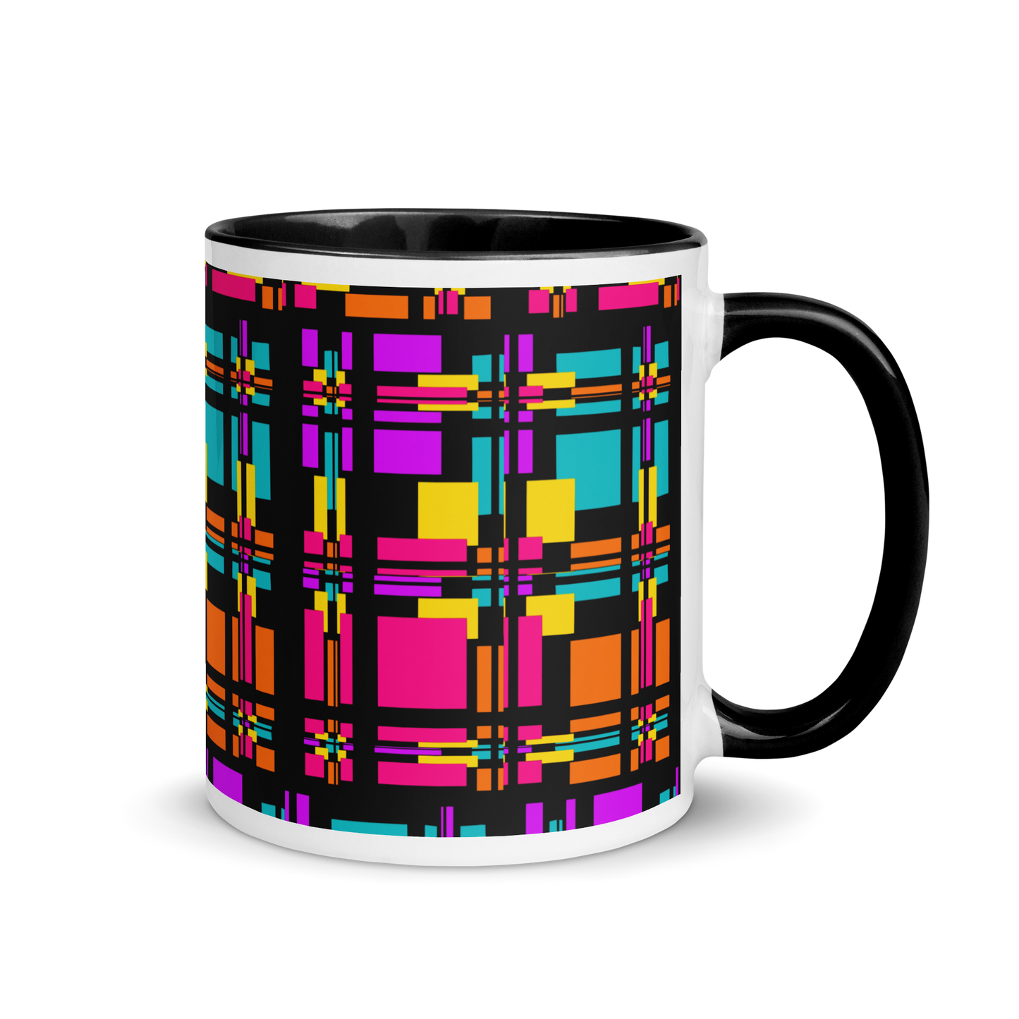 Mug with Color Inside (Rainbow Plaid)