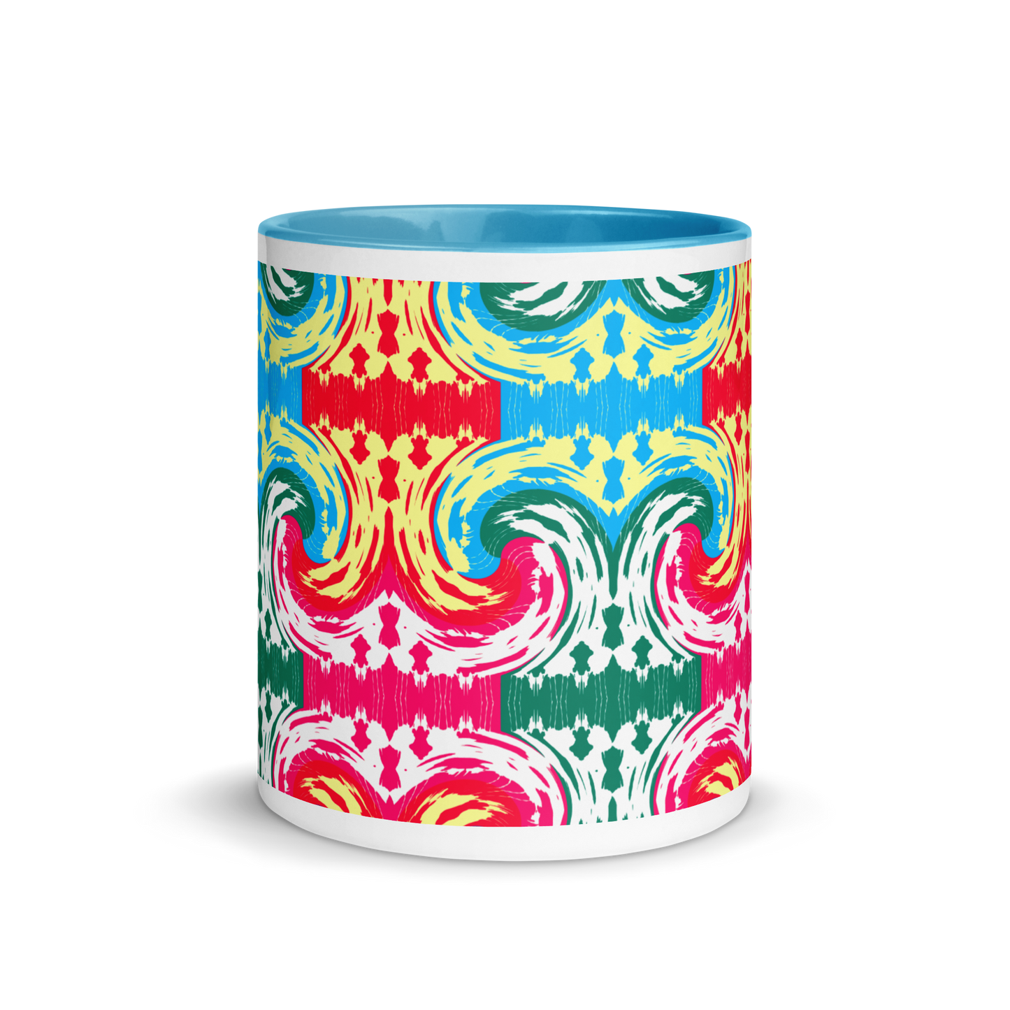 Mug with Color Inside (Pink Waves)