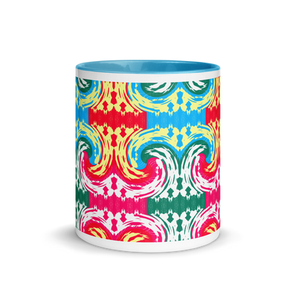 Mug with Color Inside (Pink Waves)