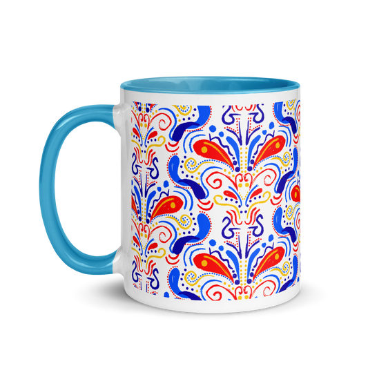 Mug with Color Inside (Talavera-inspired|White)